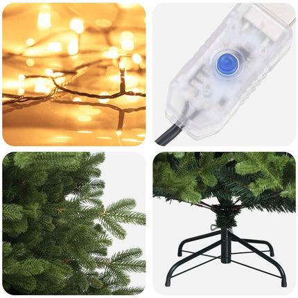 Kunstigt Hinged Juletræ 180 cm 300 LED'er Varm hvid