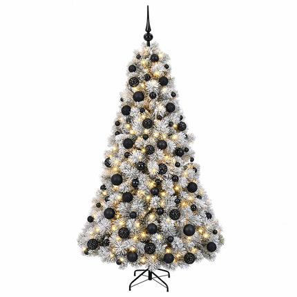 Kunstigt juletræ med julekugle 240 cm 300 LED'er Varm hvid