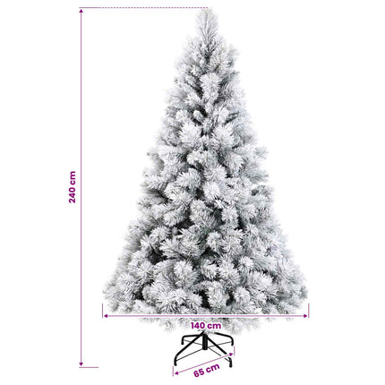 Kunstigt juletræ med julekugle 240 cm 300 LED'er Varm hvid