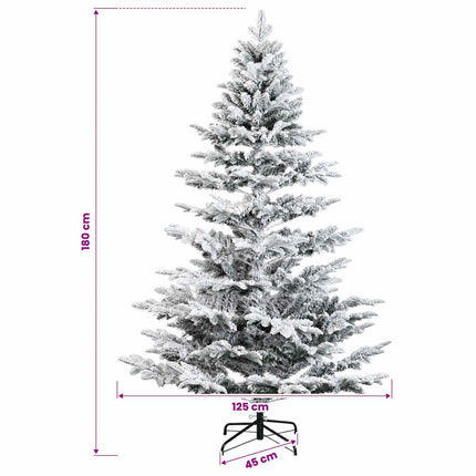 Kunstigt juletræ med julekugle 180 cm 300 LED'er Varm hvid