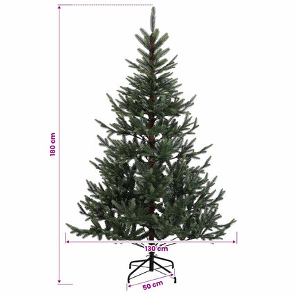 Kunstigt juletræ med julekugle 180 cm 300 LED'er Varm hvid