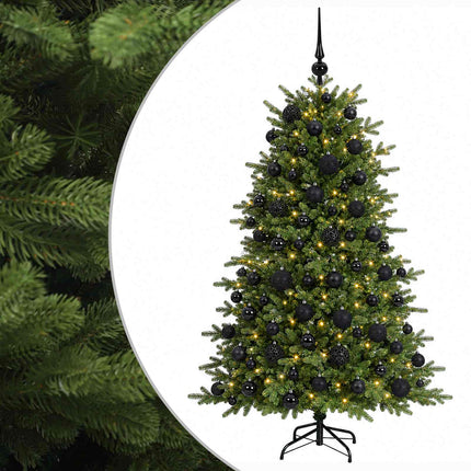 Kunstigt juletræ med julekugle 240 cm 300 LED'er Varm hvid