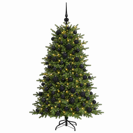 Kunstigt juletræ med julekugle 240 cm 300 LED'er Varm hvid