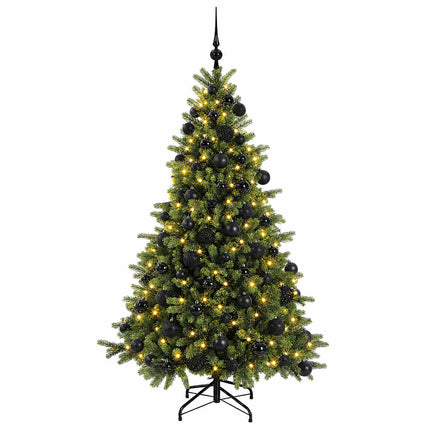 Kunstigt juletræ med julekugle 240 cm 300 LED'er Varm hvid