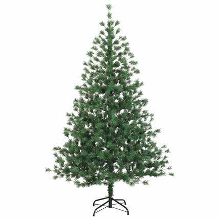 Kunstigt juletræ med julekugle 210 cm 300 LED'er Varm hvid