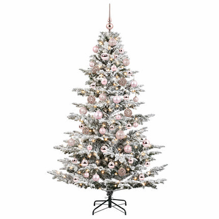 Kunstigt juletræ med julekugle 240 cm 300 LED'er Varm hvid