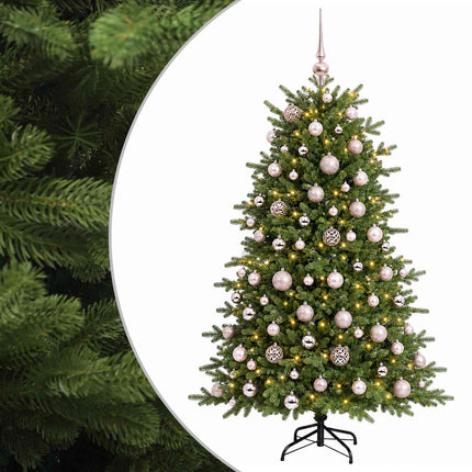 Kunstigt juletræ med julekugle 240 cm 300 LED'er Varm hvid