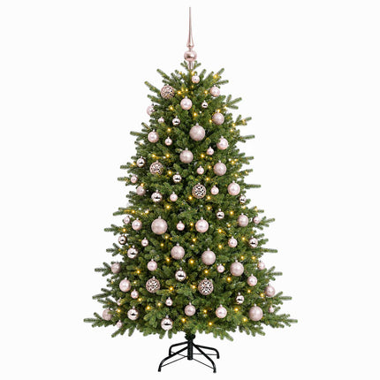 Kunstigt juletræ med julekugle 240 cm 300 LED'er Varm hvid