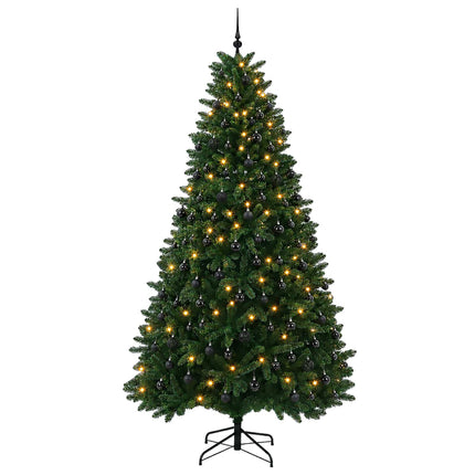 Kunstigt juletræ mellemgrønt med julekugle 300 cm 600 LED'er