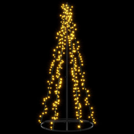 LED juletræ 165 cm 540 LED'er Varm hvid Stål Sort