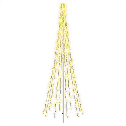 LED juletræ 285 cm 1550 LED'er Varm hvid Stål Sort