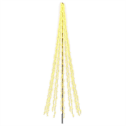 LED juletræ 485 cm 3000 LED'er Varm hvid Stål Sort