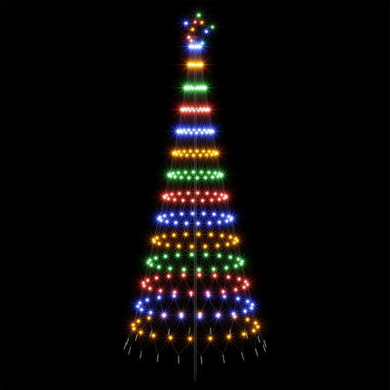 LED juletræ 250 cm 290 LED'er Flerfarvet Jern Sort