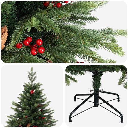 Kunstigt Hinged Juletræ 210 cm PVC og metal Grøn