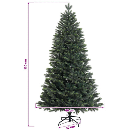 Kunstigt Hinged Juletræ 120 cm PVC og metal Grøn