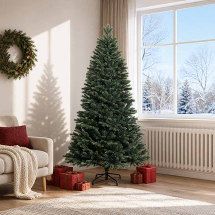 Kunstigt Hinged Juletræ 180 cm PVC og metal Grøn