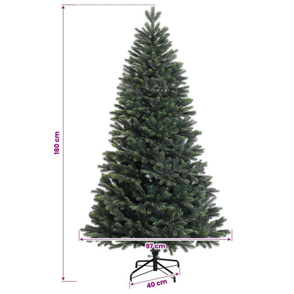 Kunstigt Hinged Juletræ 180 cm PVC og metal Grøn
