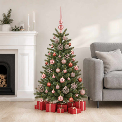 Julekuglesæt 111 stk. Rosapink 6 cm Polystyren