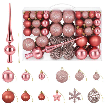 Julekuglesæt 111 stk. Rosapink 6 cm Polystyren
