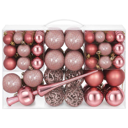 Julekuglesæt 111 stk. Rosapink 6 cm Polystyren