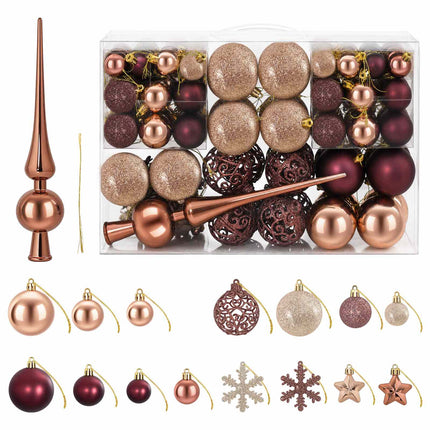 Julekuglesæt 111 stk. Champagne og brun 6 cm Polystyren