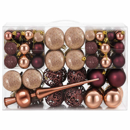 Julekuglesæt 111 stk. Champagne og brun 6 cm Polystyren
