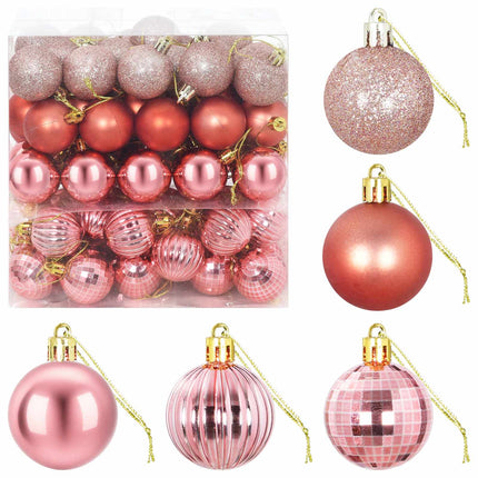 Julekuglesæt 100 stk. Lyserød og rosa 4 cm Polystyren