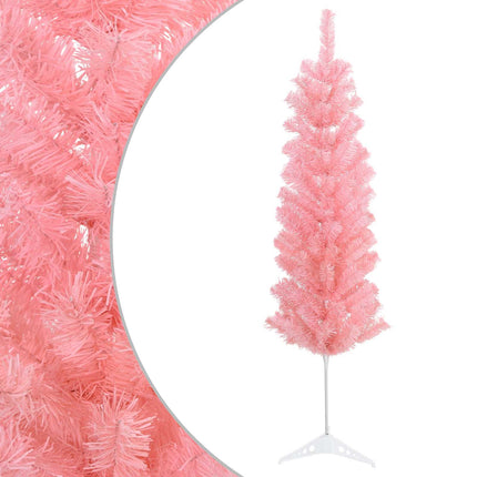 Kunstigt slankt juletræ 150 cm PVC og Stål Lyserød