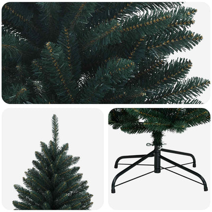Kunstigt Hinged Juletræ 180 cm PVC Mørkegrøn