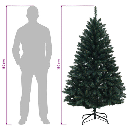 Kunstigt Hinged Juletræ 180 cm PVC Mørkegrøn