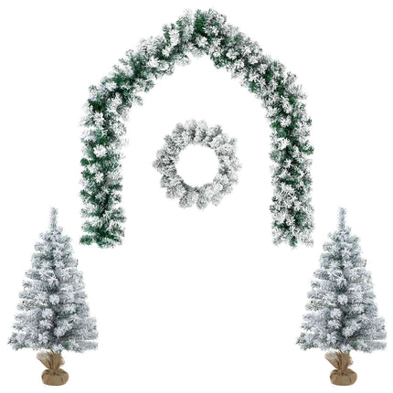Mini-juletræssæt 90 cm PVC Grøn og Hvid