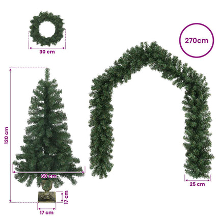 Mini-juletræssæt 120 cm PVC Grøn