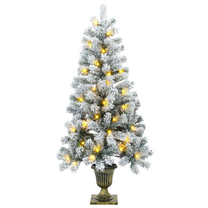 Mini-juletræ snebelagt 120 cm 100 LED'er Varm hvid PVC