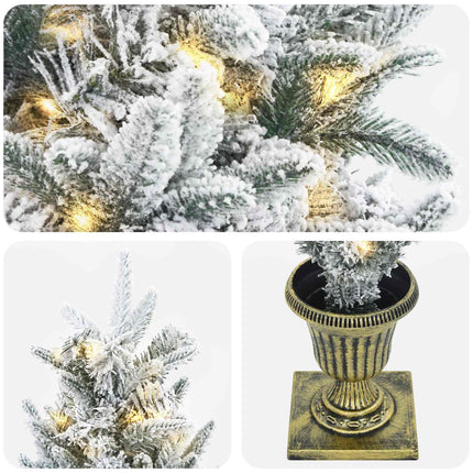 Mini Juletræ 120 cm 100 LED'er Varm hvid PVC og PE Grøn og Hvid