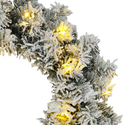 Julekrans Grøn og Hvid Ø 50 cm PVC 25 LED'er