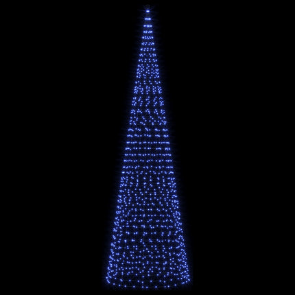Juletræslys med spyd og flagstang 500 cm 1534 LED'er Blå