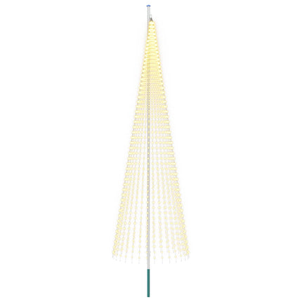 Juletræslys med spyd og flagstang 500 cm 1632 LED'er Varm hvid