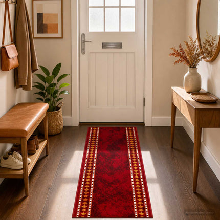 Runner Tæppe FLORNES Vævet Rød PP 7 mm