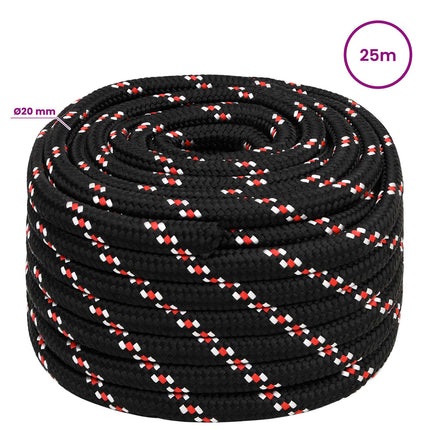 Multifunktionelt universaltov 20 mm 25 m Sort og rød PP