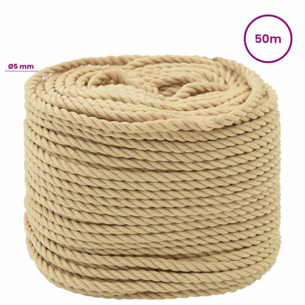 Multifunktionelt universaltov 5 mm 50 m Naturfarvet PP