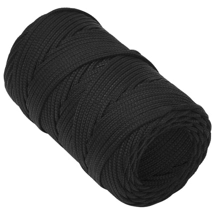 Multifunktionelt universaltov 2 mm 500 m Sort PP