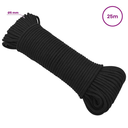 Multifunktionelt universaltov 5 mm 25 m Sort PP