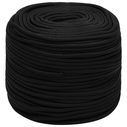 Multifunktionelt universaltov 10 mm 250 m Sort Polyester