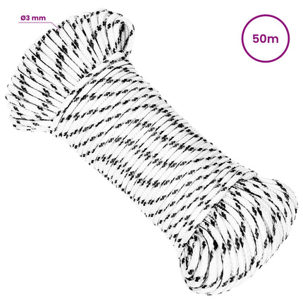 Multifunktionelt universaltov 3 mm 50 m Hvid Polyester