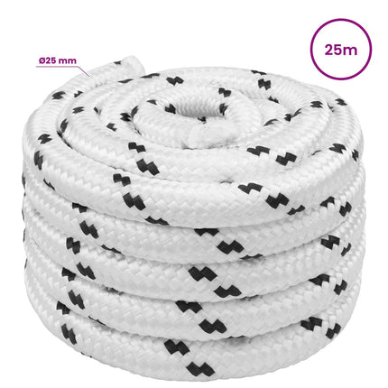 Multifunktionelt universaltov 25 mm 25 m Hvid Polyester