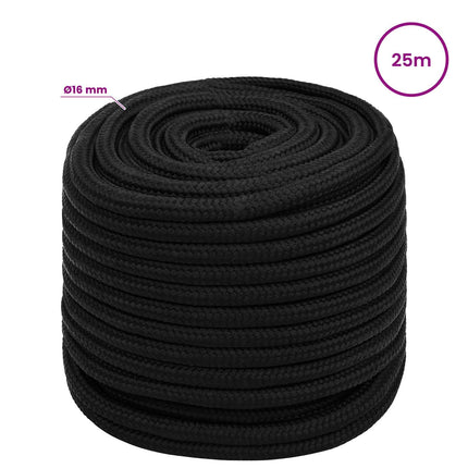 Multifunktionelt universaltov 16 mm 25 m Sort Polyester