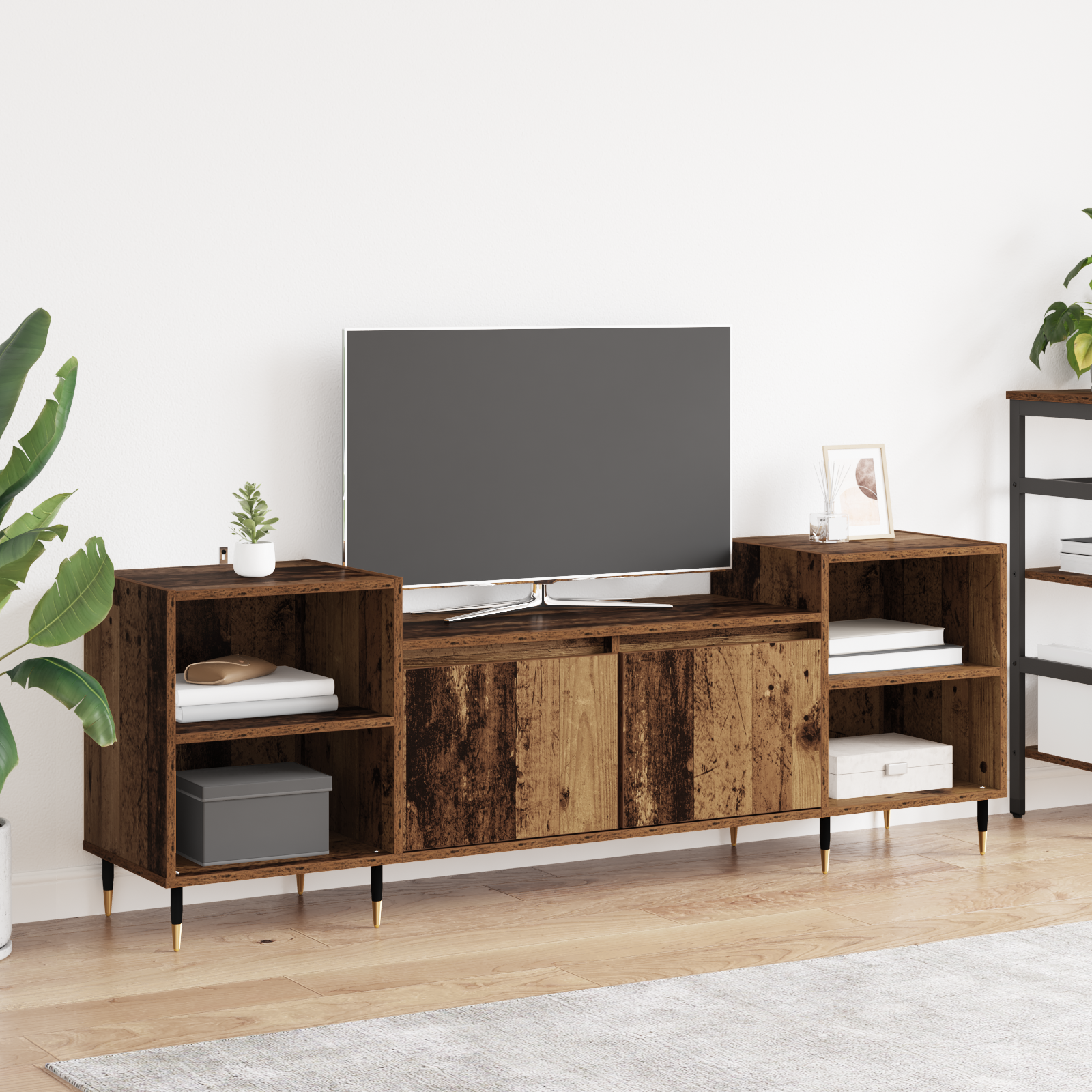 TV-skab Gammelt træ 160 x 35 x 55 cm Konstrueret træ