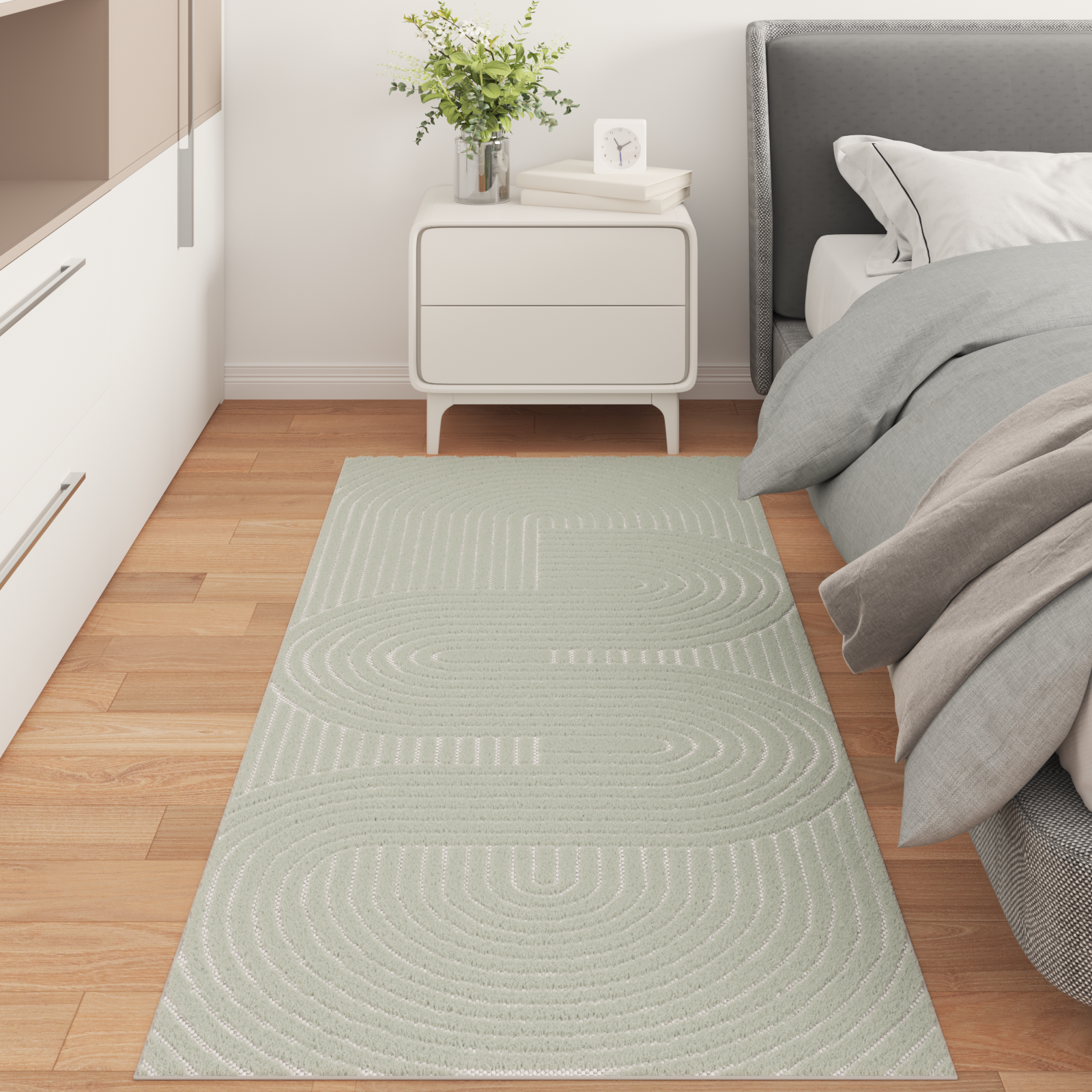 Områdetæpper Rektangulær PALMERAS Grøn 80 x 200 cm Polyester