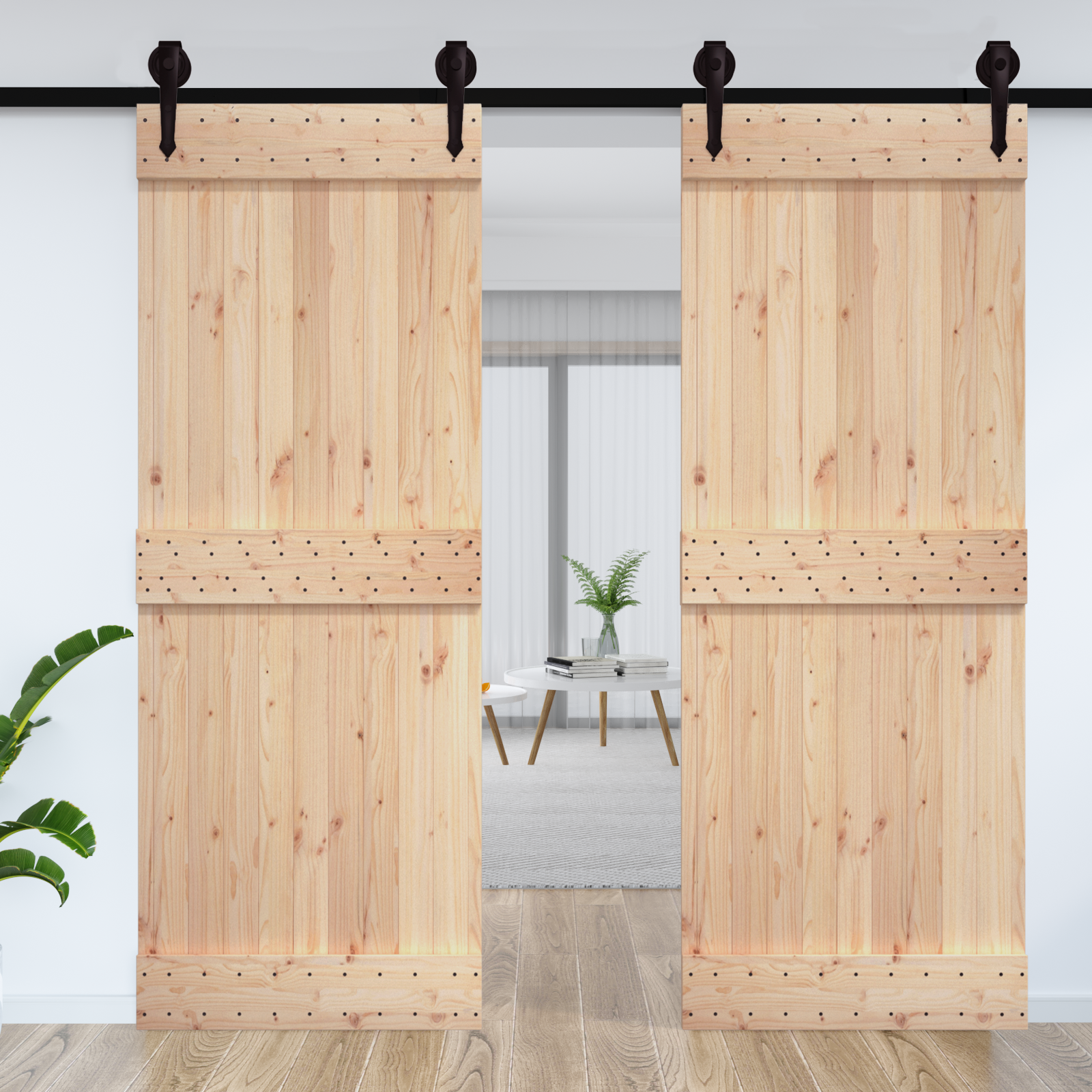 Dør NARVIK Naturfarvet 85 x 210 cm Massivt Fyrretræ