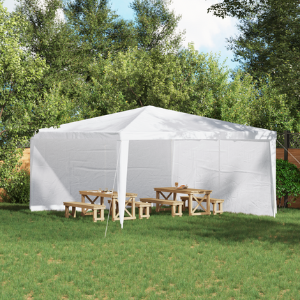 Festasidevæg 2 stk. 400 x 195 cm Hvid PE og stål